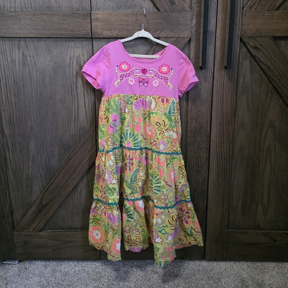 Mini Boden Other - Mini Boden Pink and Green Floral Dress